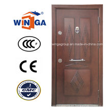 Nigera Marmet Puerta blindada de chapa de madera de MDF de acero popular (W-T06)